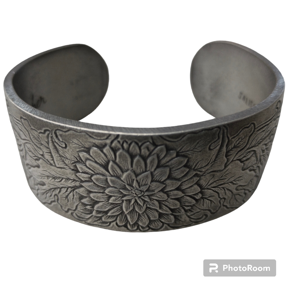 Vintage Bracelet Salisbury Pewter Flower of the Month November Cuff Accessories